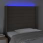 Preview: LED Kopfteil Taupe 103x16x118/128 cm Stoff