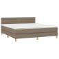 Preview: Boxspringbett mit Matratze & LED Taupe 180x200 cm Stoff