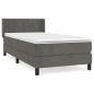 Preview: Boxspringbett mit Matratze Dunkelgrau 90x190 cm Samt