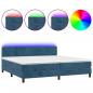 Preview: Boxspringbett mit Matratze & LED Dunkelblau 200x200 cm Samt