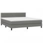 Preview: Boxspringbett mit Matratze & LED Dunkelgrau 180x200 cm Stoff