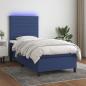 Preview: ARDEBO.de - Boxspringbett mit Matratze & LED Blau 90x190 cm Stoff