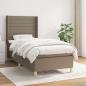 Preview: ARDEBO.de - Boxspringbett mit Matratze Taupe 90x200 cm Stoff