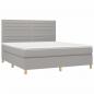 Preview: Boxspringbett mit Matratze & LED Hellgrau 180x200 cm Stoff