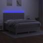 Preview: Boxspringbett mit Matratze & LED Hellgrau 180x200 cm Stoff