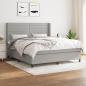 Preview: ARDEBO.de - Boxspringbett mit Matratze Hellgrau 180x200 cm Stoff