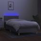 Preview: Boxspringbett mit Matratze & LED Hellgrau 90x190 cm Stoff