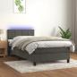 Preview: ARDEBO.de - Boxspringbett mit Matratze & LED Dunkelgrau 90x190 cm Samt