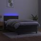 Preview: Boxspringbett mit Matratze & LED Dunkelgrau 90x190 cm Samt