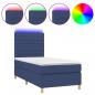 Preview: Boxspringbett mit Matratze & LED Blau 90x190 cm Stoff