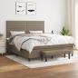 Preview: ARDEBO.de - Boxspringbett mit Matratze Taupe 180x200 cm Stoff