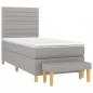 Preview: Boxspringbett mit Matratze Hellgrau 90x200 cm Stoff