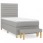 Preview: Boxspringbett mit Matratze Hellgrau 90x190 cm Stoff