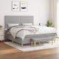 Preview: ARDEBO.de - Boxspringbett mit Matratze Hellgrau 180x200 cm Stoff