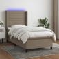 Preview: ARDEBO.de - Boxspringbett mit Matratze & LED Taupe 90x200 cm Stoff