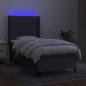 Preview: Boxspringbett mit Matratze & LED Dunkelgrau 100x200 cm Stoff