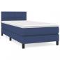 Preview: Boxspringbett mit Matratze Blau 90x190 cm Stoff