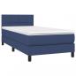 Preview: Boxspringbett mit Matratze Blau 90x190 cm Stoff