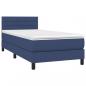 Preview: Boxspringbett mit Matratze Blau 90x200 cm Stoff