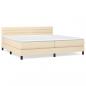 Preview: Boxspringbett mit Matratze Creme 200x200 cm Stoff