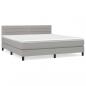 Preview: Boxspringbett mit Matratze Hellgrau 180x200 cm Stoff