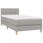 Preview: Boxspringbett mit Matratze Hellgrau 90x200 cm Stoff