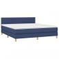 Preview: Boxspringbett mit Matratze Blau 180x200 cm Stoff