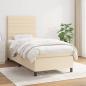 Preview: ARDEBO.de - Boxspringbett mit Matratze Creme 100x200 cm Stoff