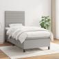 Preview: ARDEBO.de - Boxspringbett mit Matratze Hellgrau 90x200 cm Stoff