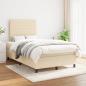 Preview: ARDEBO.de - Boxspringbett mit Matratze Creme 120x200 cm Stoff