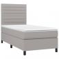 Preview: Boxspringbett mit Matratze Hellgrau 100x200 cm Stoff