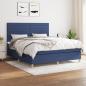 Preview: ARDEBO.de - Boxspringbett mit Matratze Blau 180x200 cm Stoff