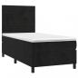 Preview: Boxspringbett mit Matratze Schwarz 100x200 cm Samt