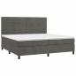 Preview: Boxspringbett mit Matratze Dunkelgrau 200x200 cm Samt