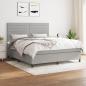 Preview: ARDEBO.de - Boxspringbett mit Matratze Hellgrau 180x200 cm Stoff