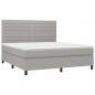 Preview: Boxspringbett mit Matratze Hellgrau 180x200 cm Stoff