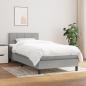 Preview: ARDEBO.de - Boxspringbett mit Matratze Hellgrau 80x200 cm Stoff