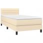 Preview: Boxspringbett mit Matratze & LED Creme 90x190 cm Stoff