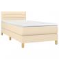 Preview: Boxspringbett mit Matratze & LED Creme 90x200 cm Stoff