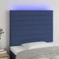 Preview: ARDEBO.de - LED Kopfteil Blau 100x5x118/128 cm Stoff