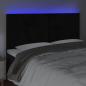 Preview: LED Kopfteil Schwarz 200x5x118/128 cm Samt