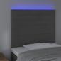 Preview: LED Kopfteil Dunkelgrau 100x5x118/128 cm Samt