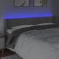 Preview: LED Kopfteil Hellgrau 203x16x78/88 cm Samt