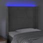 Preview: LED Kopfteil Hellgrau 103x16x118/128 cm Samt