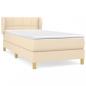 Preview: Boxspringbett mit Matratze Creme 90x190 cm Stoff