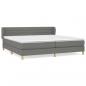 Preview: Boxspringbett mit Matratze Dunkelgrau 200x200 cm Stoff