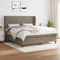 Preview: ARDEBO.de - Boxspringbett mit Matratze Taupe 180x200 cm Stoff