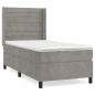 Preview: Boxspringbett mit Matratze Hellgrau 100x200 cm Samt