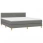 Preview: Boxspringbett mit Matratze & LED Dunkelgrau 180x200 cm Stoff