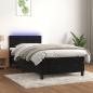 Preview: ARDEBO.de - Boxspringbett mit Matratze & LED Schwarz 90x190 cm Samt